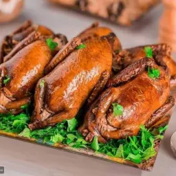 Stuffed Pigeon on Charcoal
